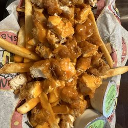 Shane's Rib Shack - Buffalo chicken cheese fries with ranch in the side