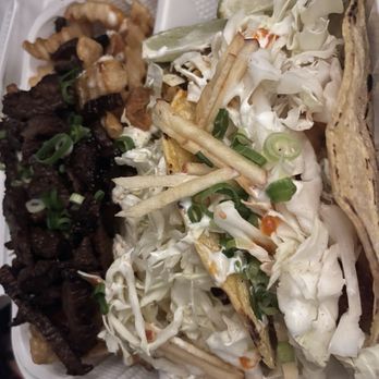 Flyin' Ahi - Kalbi fries and fish tacos - Food Trucks Near Me - Mililani, Hawaii