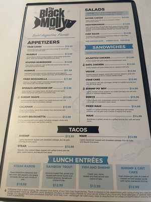 Menu photo 2 The Black Molly Grill St. Augustine, FL Menu photo 2 The Black Molly Grill St. Augustine, FL