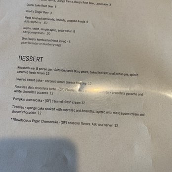 Riverside - Back side of Lunch menu - New American Near Me - Hood River, Oregon