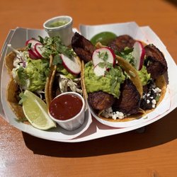 Black Bean Cheese & Sweet Plantain Tacos, Mushroom Pepita "Meat" Tacos