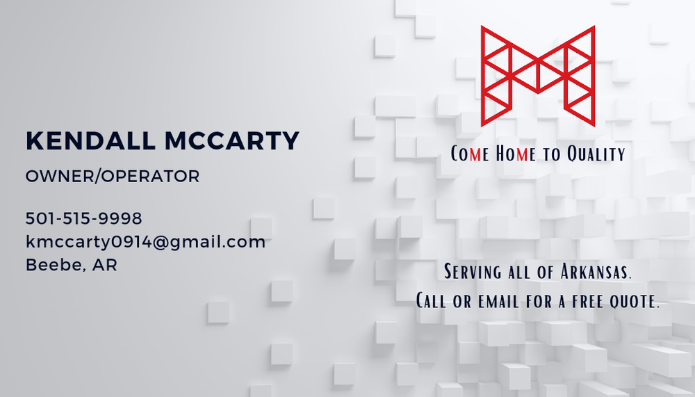 MCCARTY CONSTRUCTION Beebe, Arkansas General Contractors Phone