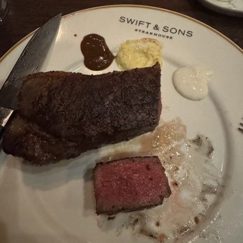 Swift & Sons Steakhouse - 16oz New York Strip**perfectly medium rare! - American Near Me - Chicago, Illinois
