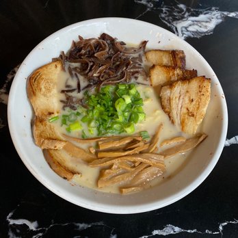 Redlands Ramen - Tonkotsu with yellow noodles, pork and chicken chashu, and bamboo shoots. - Ramen Near Me - Redlands, California