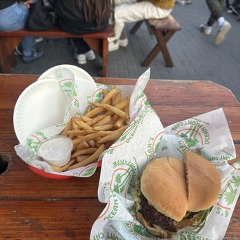 Big Dean's Ocean Front Cafe - Double cheese burger with fries and ranch - Bars Near Me - Santa Monica, California Big Dean's Ocean Front Cafe - Double cheese burger with fries and ranch - Bars Near Me - Santa Monica, California