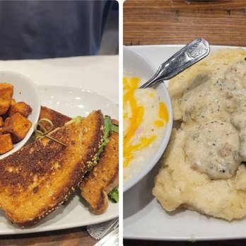 Another Broken Egg Cafe - On the left: club sandwich On the right: biscuits and gravy platter - Breakfast & Brunch Near Me - Oviedo, Florida Another Broken Egg Cafe - On the left: club sandwich On the right: biscuits and gravy platter - Breakfast & Brunch Near Me - Oviedo, Florida