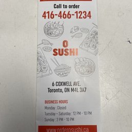 Take out Menu