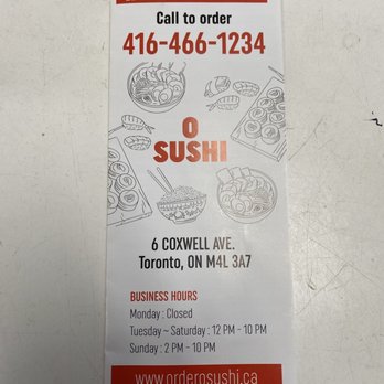 O Sushi - Take out Menu - Sushi Bars Near Me - Toronto, Ontario