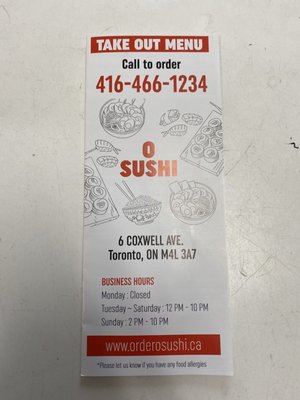 Menu photo 1 O Sushi Toronto, ON