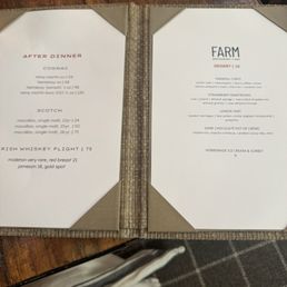Dessert menu