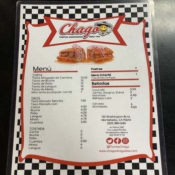 Chago Ahogadas - Menu - Mexican Near Me - Montebello, California
