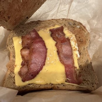 Jesse's Grind Coffee Bar - Their "sandwich" is a slice of Kraft cheese, two tiny pieces of farmer John's bacon. Yikes. - Coffee & Tea Near Me - Winnetka, California