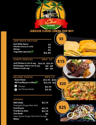 Menu photo 1 MS Caribbean Providence Forge, VA