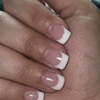 Resort Nail Salon - The base isn't pink!  no clean lines! - Nail Salons Near Me - Waxahachie, Texas