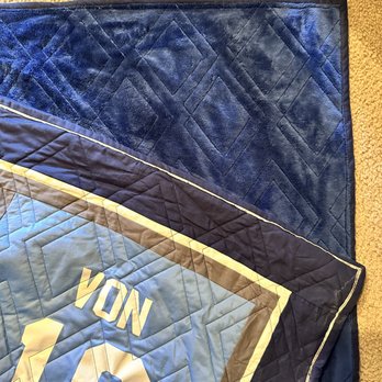 Robin Makes Quilts - Super soft minky blue backing matched nicely with the front border color. - Commissioned Artists Near Me Robin Makes Quilts - Super soft minky blue backing matched nicely with the front border color. - Commissioned Artists Near Me