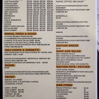 1804 Haitian Pzza & Café - Menu - Cafes Near Me - North Miami, Florida 1804 Haitian Pzza & Café - Menu - Cafes Near Me - North Miami, Florida