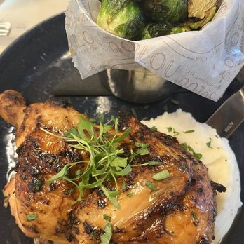 SoLou - Rotisserie Chicken with Brussel Sprouts - New American Near Me - Baton Rouge, Louisiana SoLou - Rotisserie Chicken with Brussel Sprouts - New American Near Me - Baton Rouge, Louisiana