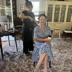 Salon 180 East - Mary doing Mother of the Groom's hair