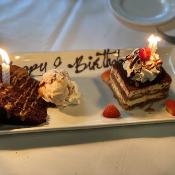 Al Biernat's Oak Lawn - Birthday desserts!!! Tiramisu and chocolate cake. - Steakhouses Near Me - Dallas, Texas Al Biernat's Oak Lawn - Birthday desserts!!! Tiramisu and chocolate cake. - Steakhouses Near Me - Dallas, Texas