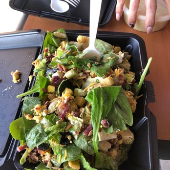 Salad Sensations - This is a small build your own salad with pesto chicken! It is soooooo good - Salad Near Me - Bakersfield, California Salad Sensations - This is a small build your own salad with pesto chicken! It is soooooo good - Salad Near Me - Bakersfield, California