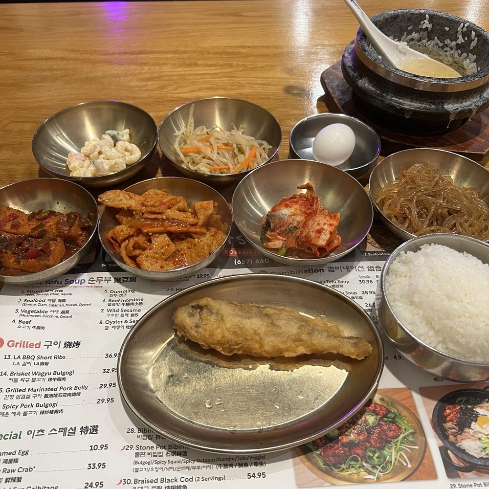 Its Tofu - Banchan & a small fried fish that came with tofu soup - Korean Near Me - Irvine, California