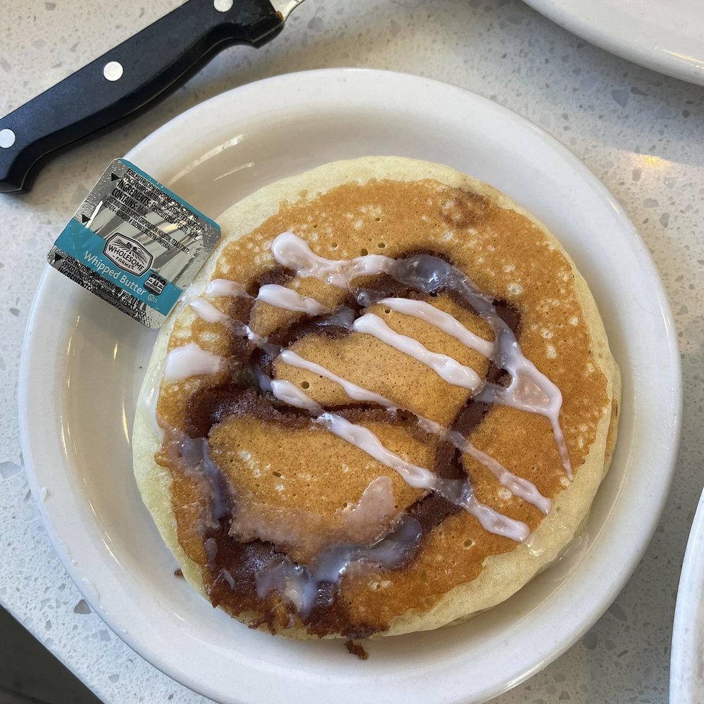 Eggsquisite Cafe - Cinnamon Roll Pancakes - Breakfast & Brunch Near Me - Frisco, Texas
