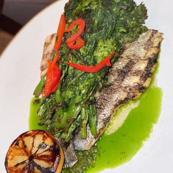 Barano - a plate of fish and vegetables - Pizza Near Me - Brooklyn, New York