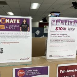 Vitalant Blood Donation-Orland Park - Examples of donor rewards , located at main entrance