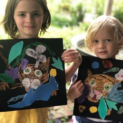 Palacios House of Arts - Artwork from week 2 of our Music & Art Online Summer Camp. They used different textures and materials to represent the jungle