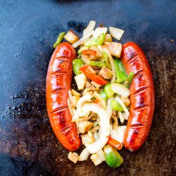 Dog In The Park - Hot-dog mandala! Spicy Louisiana... Yum!