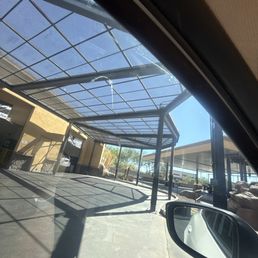 Freshly chipped window tint.