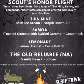 Scriptown Brewing Company - Temporary float menu - Breweries Near Me - Omaha, Nebraska