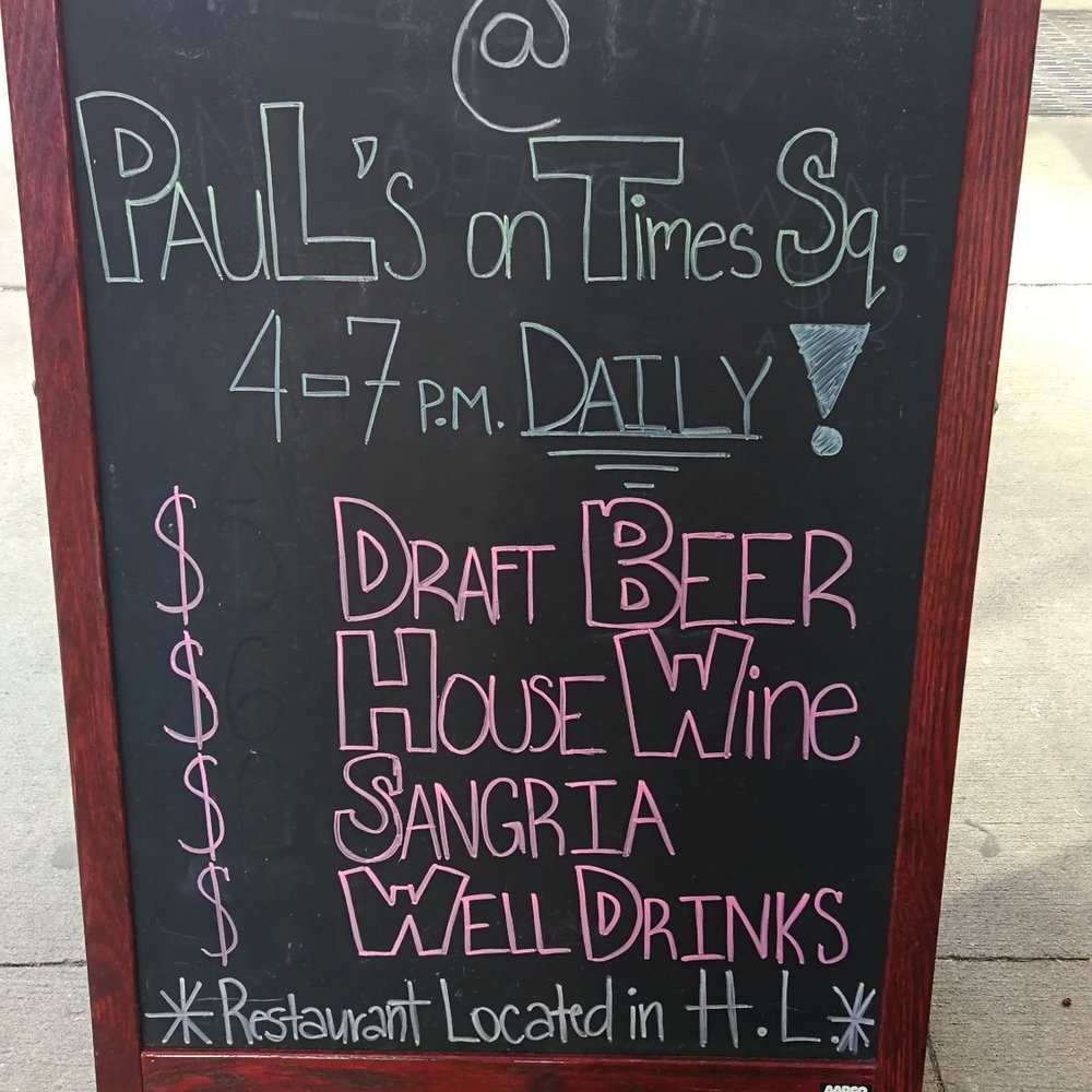 Paul's on Times Square - Happy Hour at Paul's between 4-7PM. - Bars Near Me - New York, New York Paul's on Times Square - Happy Hour at Paul's between 4-7PM. - Bars Near Me - New York, New York