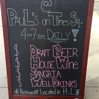 Paul's on Times Square - Happy Hour at Paul's between 4-7PM. - Bars Near Me - New York, New York Paul's on Times Square - Happy Hour at Paul's between 4-7PM. - Bars Near Me - New York, New York