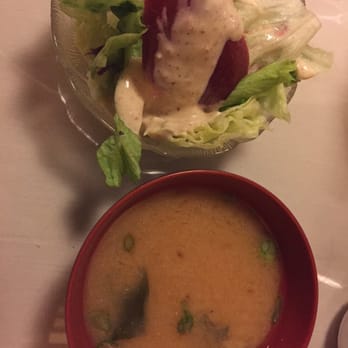 Koyo Restaurant - Salad and miso - Japanese Near Me - Salt Lake City, Utah