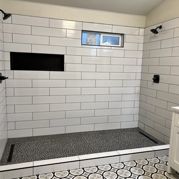 Casa Viva Concepts - Tile Imports - Large shower installed where previous tiny shower and tub was. 9 ft long by 3 ft wide, before glass install. - Flooring Near Me - Hayward, California Casa Viva Concepts - Tile Imports - Large shower installed where previous tiny shower and tub was. 9 ft long by 3 ft wide, before glass install. - Flooring Near Me - Hayward, California