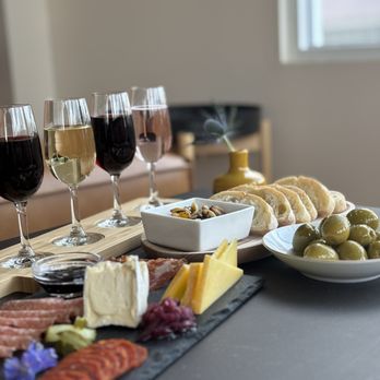 Board. - a variety of cheeses, olives, and meats - Wine Bars Near Me - Kittery, Maine