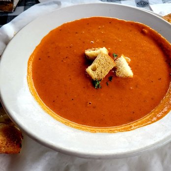 Maple Street Cafe - Amazing tomato soup with a cheese stick that's basically a slice of cheese pizza - New American Near Me - New Orleans, Louisiana