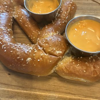Bull Falls Brewery - Bavarian Pretzel with (extra) beer cheese dip. - Breweries Near Me - Wausau, Wisconsin Bull Falls Brewery - Bavarian Pretzel with (extra) beer cheese dip. - Breweries Near Me - Wausau, Wisconsin