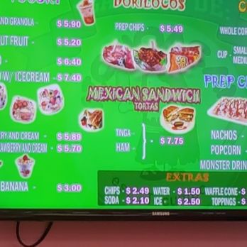 La flor De Michoacan - a menu on the wall - Ice Cream & Frozen Yogurt Near Me - Murfreesboro, Tennessee