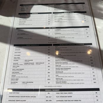 The Bar - Hand Rolls by Seabutter  - Menu - Sushi Bars Near Me - El Segundo, California