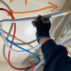 Acadian House Design + Renovation - This marks the greater than 4 inches the drain was placed into pipe.