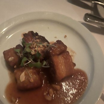 Manchego - Membrillo-glazed pork belly, marcona almonds - Spanish Near Me - Santa Monica, California Manchego - Membrillo-glazed pork belly, marcona almonds - Spanish Near Me - Santa Monica, California