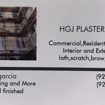 HGJ Plastering - Business Card - Stucco Services Near Me