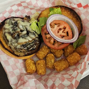 Upper Deck Sports Pub - Swiss burger. Very dry and came with no sauce. - Sports Bars Near Me - Cary, North Carolina