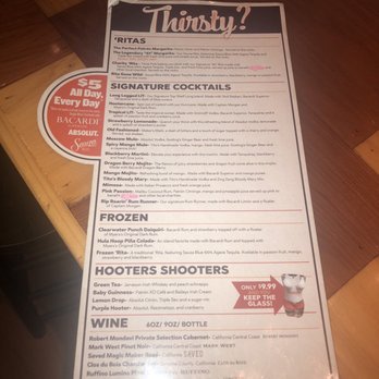 Hooters - Drink Menu - American Near Me - Oak Lawn, Illinois