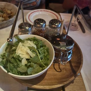 Quality Italian - Arugula salad with pizza toppers including hot honey - Italian Near Me - Denver, Colorado Quality Italian - Arugula salad with pizza toppers including hot honey - Italian Near Me - Denver, Colorado