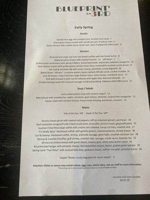 Menu photo 8 Blueprint on 3rd Birmingham, AL