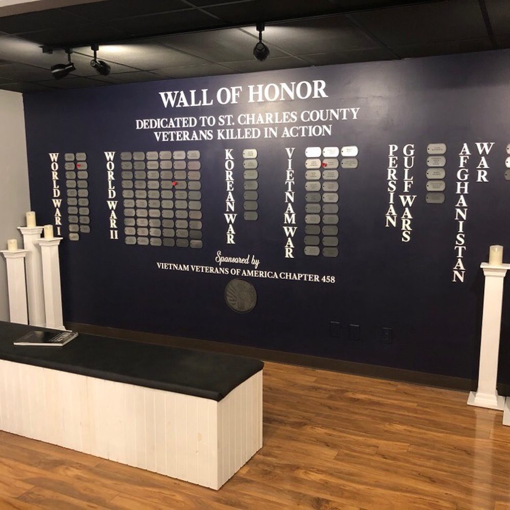 St. Charles County Veterans Museum - Wall of Honor. Those KIA from the county - Museums Near Me - O'Fallon, Missouri St. Charles County Veterans Museum - Wall of Honor. Those KIA from the county - Museums Near Me - O'Fallon, Missouri