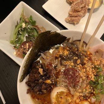 Kazo Ramen - The spicy sesame pork ramen was way too good, I ate the entire bowl. Karaage Takoyaki - Ramen Near Me - Montreal, Quebec